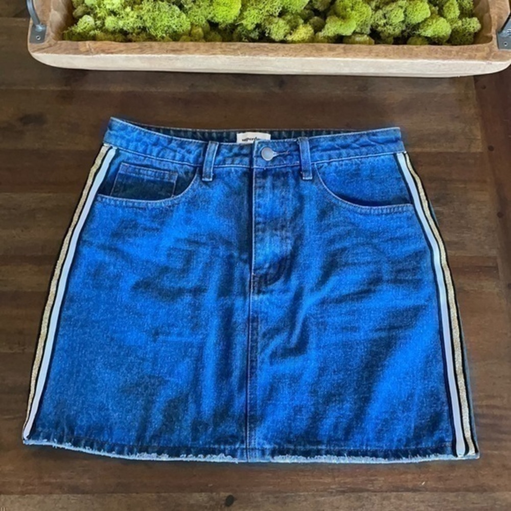 Superdown Jean skirt with stripes L